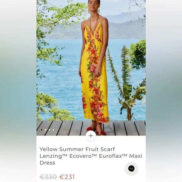 Farm Rio: Yellow Summer Fruit Scarf Euroflax™ Maxi
Dress - Picture 4 of 12
